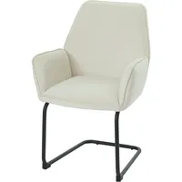 Mendler Freischwinger HWC-G67, Esszimmerstuhl Küchenstuhl Stuhl, Stoff/Textil Öko-Tex MVG