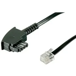 Telefonkabel 3m TAE-F RJ11 Stecker schwarz 4p