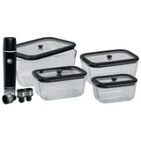 chef cuisine international Frischhaltedose Glas schwarz 1,35 l 8-tlg.