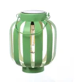 MARELIDA LED Solar Laterne grün creme 21cm Lichtsensor Garten Solarleuchte Solarlampe