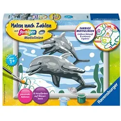 Ravensburger Malen-nach-Zahlen Freundliche Delfine mehrfarbig