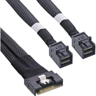 InLine Slim SAS Kabel, SFF-8654 8i zu 2x SFF-8643, 0,5m, Interne Kabel (PC)