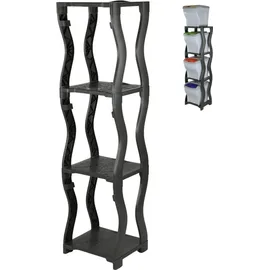 GarPet Lagerregal Kunststoff 3 und 4 schwarz
