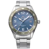 Orient Mako Solar Quarz Automatik blaues Zifferblatt graue Lünette...