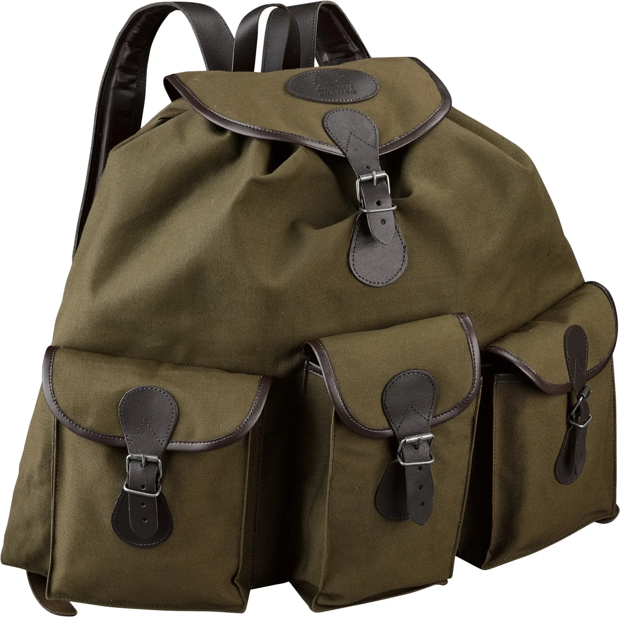 Nordforest Hunting Leinenrucksack mit Lederapplikationen, grün