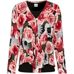 Viskose-Bluse, Druck dunkelrot, 36