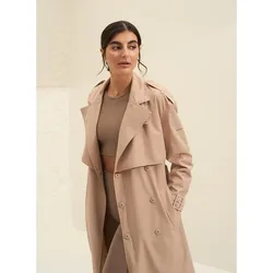 Beige Recycled Tech Trench Coat S