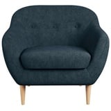 Home Affaire Sessel »Roni«, Wellenunterfederung für hohen Sitzkomfort, Massivholzfüße blau