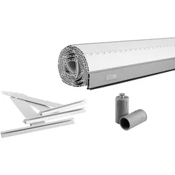 Schellenberg Rolladenpanzer Set PVC Maxi, 120 x 140 cm, für 60 mm Stahlrohrwellen, inkusive Rolladen Aufhängefeder, Alu-Endleiste, Rolladenstopper, weiß