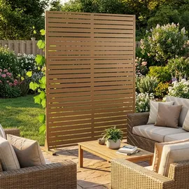 casa.pro Trennwand 180 x 120 cm Braun Stahl