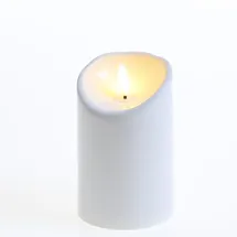 MARELIDA LED Kerze für Außen Terrasse Balkon Garten 3D Flamme flackernd Timer H: 12,5cm