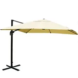 Mendler Gastronomie-Ampelschirm HWC-A96 300 x 400 cm beige ohne Ständer