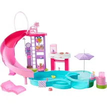 Mattel Puppenzubehör Traumpool Spielset mit Rutsche und schäumendem Whirlpool Beige
