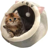 Katzenhöhle | Katzenhaus | Katzenbett | Katzenhaus Höhle | Katzenbett Für Indoor Katzen | Weiches Katzenhaus Gemütliches Mit Hängendem Spielzeug Und Höhlenmatte | Für Drinnen