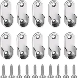 10 Stücke Kleiderstangenhalter,Schrankrohrlager,Oval Halterung für Kleidung, Garderobenrohrhalterung aus Zinklegierung für Stangen mit 16 mm Durchmesser und 20 Stücke Schrauben