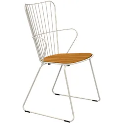 HOUE PAON Gartenstuhl Bambus/Stahlgestell - White