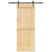 vidaXL Schiebetür mit Beschlag 80x210 cm Massivholz Kiefer