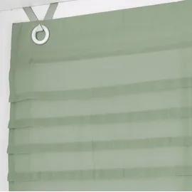 Kutti Raffrollo Kessy Biese, mit Hakenaufhängung, ohne Bohren, halbtransparent, Baumwolle, Polyester, Hakenaufhängung grün 100 cm x 140 cm