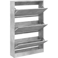 VidaXL Schuhschrank Betongrau 80x21x125,5 cm Holzwerkstoff