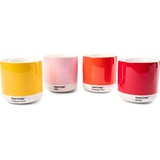 Pantone Porzellan Latte Macchiato Thermobecher, 220ml, 4er-Set: Yellow 12 C, Red2035 C, Orange 021 C, Light Pink 182C