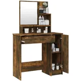 vidaXL Schminktisch mit Spiegel Räuchereiche 86,5x35x136 cm