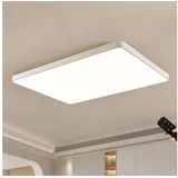 JDONG LED Deckenleuchte dimmbar mit Fernbedienung 90 * * 5CM Deckenlampe Weiß 90W Rechteckig Wohnzimmerlampe Metall Modern Design Lamp für Wohnzimmer, Schlafzimmer Arbeitszimmer, Büro Rechteck, 65 43