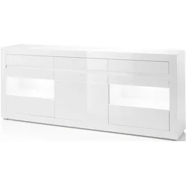 INOSIGN Sideboard INOSIGN "Carat", weiß (weiß, weiß hochglanz), B:217cm H:90cm T:42cm, Sideboards, Sideboard, Breite 217 cm, wird mit zwei Leisten angeliefert, 1 x grau, 1 x weiss