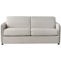 2-Sitzer Schlafsofa Stoffbezug grau mit Lattenrost Matratze 142x188 cm Ishoj