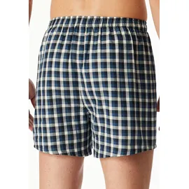 SCHIESSER Boxershorts kariert blau/silber S 2er Pack