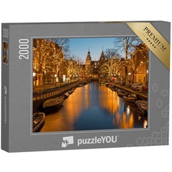 puzzleYOU Puzzle Weihnachtszeit in Amsterdam, 2000 Puzzleteile, puzzleYOU-Kollektionen Holland, Amsterdam