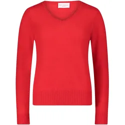 Strickpullover BETTY BARCLAY "Betty Barclay Kaschmir-Pullover mit V-Ausschnitt", Damen, Gr. 44, rot, Strick, Obermaterial: 100% Kaschmir., Basic, gerade normal, V-Ausschnitt, Langarm, Pullover, Strick