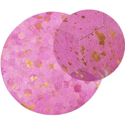 Teppich ZEYTIN Rosa ø 140 cm Echtleder