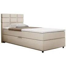 panda möbel Boxbett, Beige, Holz, Mode, 100x200, cm, Oeko-Tex® Standard 100, Schlafzimmer, Betten, Boxspringbetten