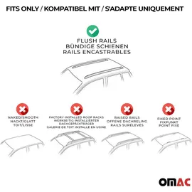 Omac Dachträger Grundtäger für VW Passat B8 Variant 2014-2019 75kg Alu Schwarz 2tlg