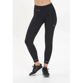 Endurance Funktionstights "THADEA POCKET XQL", Damen, Gr. 36, EURO-Größen, schwarz, 72% Polyamid, 28% Elasthan, bedruckt, unifarben, lang, Hosen, mit praktischer Handy-Seitentasche
