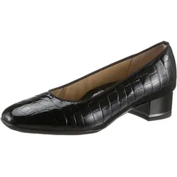 Pumps ARA "GRAZ", Damen, Gr. 6,5, schwarz, Lackleder, Reptilienprägung, glänzend, elegant, Schuhe Pumps, Abendschuh, Festtagsschuh, Blockabsatz, mit Reptilprägung