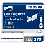 TORK PeakServe Endlos-Papierhandtücher Weiß H5, Advanced-Qualität, komprimiert, 12 × 270 Blatt, 100589, Mittel