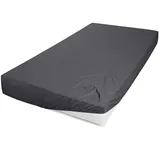 H. G. Hahn Spannbettlaken Jersey 100 x 200 cm schwarz