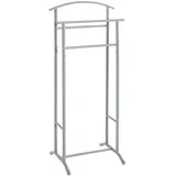 Haku-Möbel HAKU Möbel Herrendiener grau, Metall, 48x107x36 cm, standfeste Füße, Hosenhalter, Jackenhalter, Garderobe, Garderobenständer