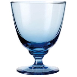 Holmegaard Glas mit Fuß 35 cl Flow aus mundgeblasenem Glas für Getränke, blau