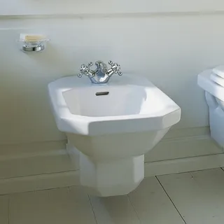Duravit 1930 Wand-Bidet mit Überlauf, mit Hahnlochbank, 0266100000