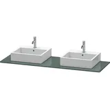 Duravit XSquare Konsole XS063HB3838 160x55cm, mit zwei Ausschnitten, Dolomiti Grey hochglanz