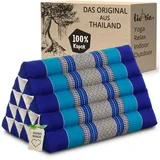 livasia Keilkissen Dreieckskissen hoch (Classic) vegan und handgefertigt, 38x55x34cm, Kapok blau