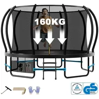 HOMALL Gartentrampolin Trampolin Ø305/366cm Kindertrampolin,mit Leiter,1 Set, Ø 305 cm, Sicherheitsnetz,Schuhnetz,Hinzufügen von 4 neuen Pleuelstangen 305 cm