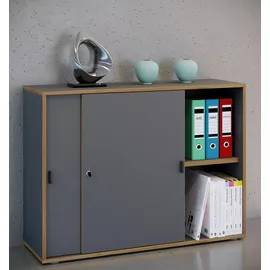 VCM Salia Aktenschrank 100 x 37,4 x 74 cm anthrazit