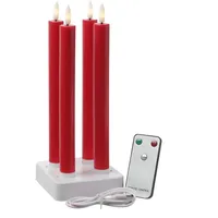 MARELIDA LED Stabkerzen LISA 25 cm rot 4 St.