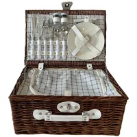 Hti-Living Picknickkorb für 2 Personen Finie 1 St. 37 x 22 x 20 cm braun