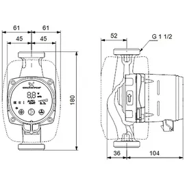 Grundfos Hocheffizienz-Umwälzpumpe Alpha3 25-80 180 mm