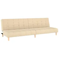 vidaXL Schlafsofa 2-Sitzer Creme Stoff