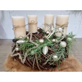 Annimuck Adventskranz Adventskranz D35 cm Schaukelpferd champagner natur haltbar